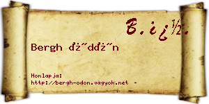 Bergh Ödön névjegykártya